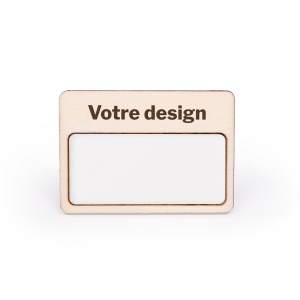 Badge nominatif gravé avec étiquettes vierges