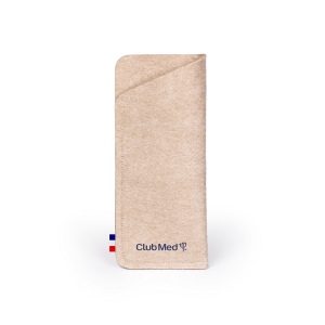 Etui à lunettes en feutrine végétale, transfert sérigraphique 1 couleur, avec étiquette informative
