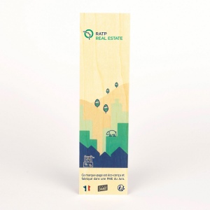 Marque page rectangulaire en bois imprimé