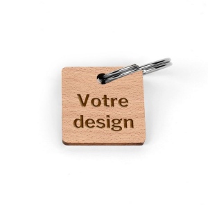 Porte-clés Sésame carré gravé avec anneau direct sans carte 2