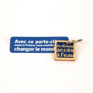 Porte-clés Sésame carré imprimé avec anneau direct et carte 3
