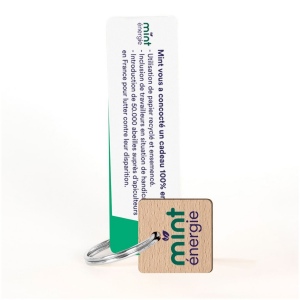 Porte-clés Sésame carré imprimé avec anneau direct et carte 5