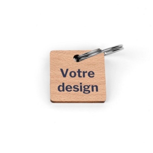 Porte-clés Sésame carré imprimé avec anneau direct sans carte 3