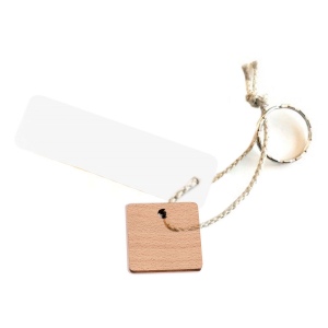 Porte-clés Sésame carré gravé avec anneau, lien et carte 2