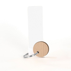 Porte-clés Sésame disque gravé avec anneau direct et carte 2