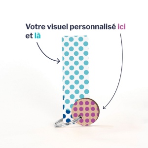 Porte-clés Sésame disque gravé avec anneau direct et carte 3