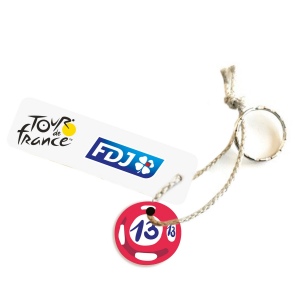 Porte-clés Sésame disque imprimé avec anneau, lien et carte