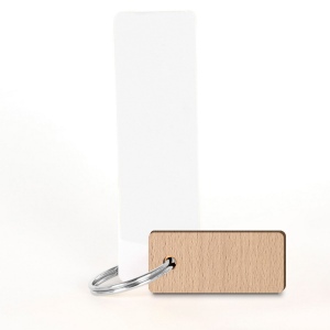 Porte-clés Sésame rectangle gravé avec anneau direct et carte 2