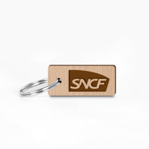 Porte-clés Sésame rectangle gravé avec anneau direct sans carte