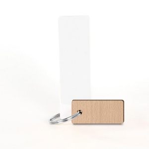 Porte-clés Sésame rectangle imprimé avec anneau direct et carte 3