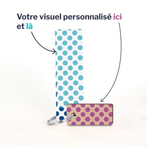 Porte-clés Sésame rectangle imprimé avec anneau direct et carte 4