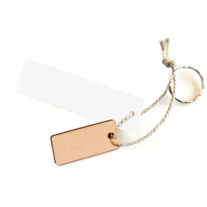 Porte-clés Sésame rectangle gravé avec anneau, lien et carte 2