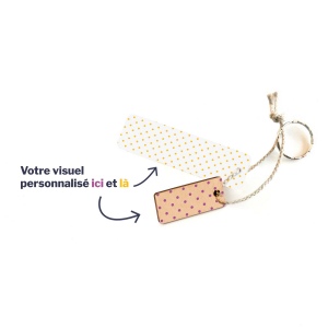 Porte-clés Sésame rectangle gravé avec anneau, lien et carte 3