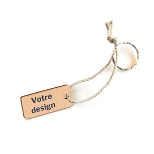 Porte-clés Sésame rectangle imprimé avec anneau, lien sans carte 2