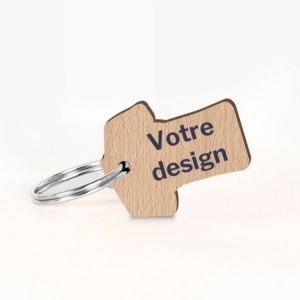 Porte-clés Supporter maillot imprimé avec anneau direct sans carte