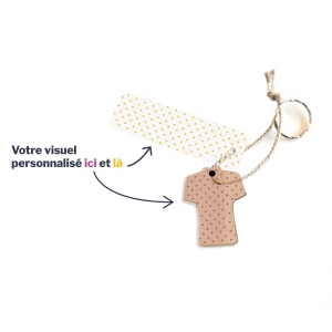 Porte-clés Supporter maillot gravé avec anneau, lien et carte 3