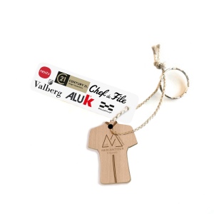 Porte-clés Supporter maillot gravé avec anneau, lien et carte
