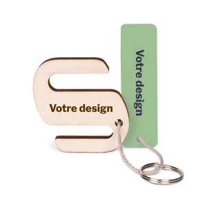 Porte-clés support de téléphone gravé avec anneau, lien et carte 2
