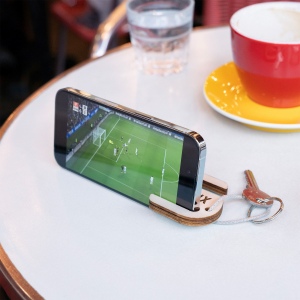 Porte-clés support de téléphone gravé avec anneau, lien et carte 4