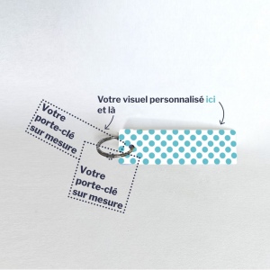 Porte-clés sur mesure imprimé avec anneau direct et carte 3