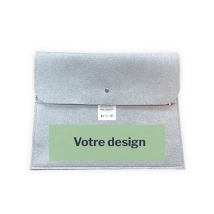 Pochette Ordinateur 15 pouces en feutrine, marquage transfert sérigraphique 1 couleur 3