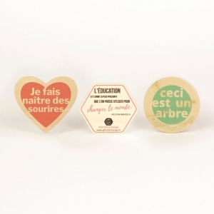 Sticker en bois Woodstick coeur 4