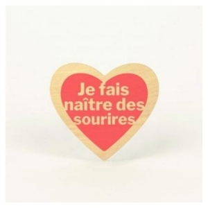 Sticker en bois Woodstick coeur