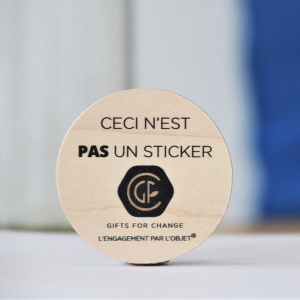 Sticker en bois Woodstick disque 11