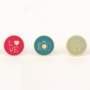 Sticker en bois Woodstick disque 4