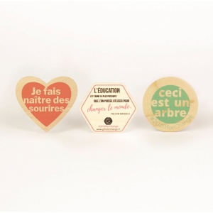 Sticker en bois Woodstick hexagone 4