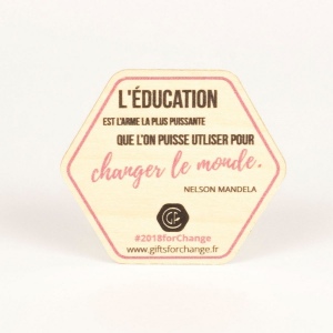 Sticker en bois Woodstick hexagone