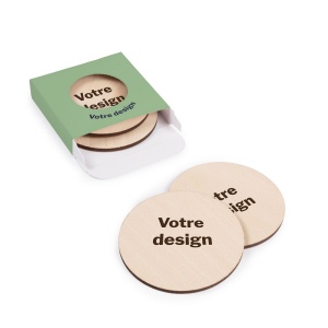 Lot de 4 sous-verres Kupof ronds gravés 2