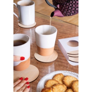 Lot de 4 sous-verres Kupof ronds gravés 3