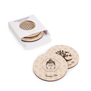 Lot de 4 sous-verres Kupof ronds gravés