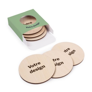 Lot de 6 sous-verres Kupof ronds gravés 2
