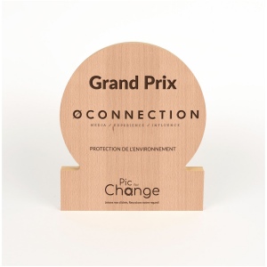 Trophée en bois disque gravé