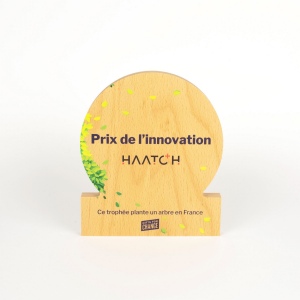 Trophée en bois disque imprimé