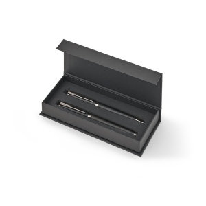 KINGSLEY. Ensemble composé d'un stylo à bille et d'un stylo roller en aluminium, avec encre bleue Dokumental® 2