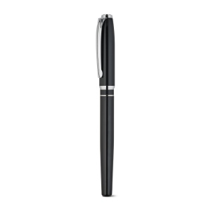 SARAMAGO. Coffret haut de gamme comprenant 1 stylo à bille et 1 stylo roller en cuivre et acier inoxydable, à encre bleue 11