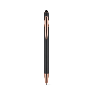 NEIL ROSE. Stylo à bille en aluminium recyclé (100% rAL), avec une finition mate et une encre bleue 5