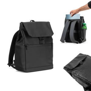 AZORES BAG. Sac à dos pour ordinateur portable (16") en PU, avec rabat recouvrant tous les compartiments