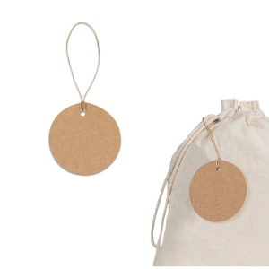 LABEL ROUND. Étiquette circulaire fabriquée à partir de papier 100% recyclé (700 g/m²)