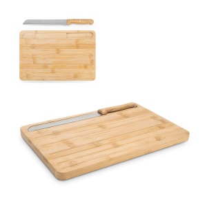 CATCHER. Planche à découper le pain en bambou avec couteau inclus