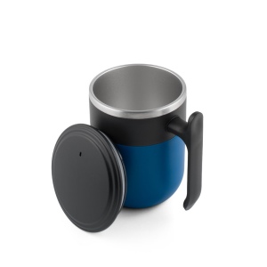 MALDINI. Mug de voyage avec paroi intérieure en acier inoxydable et finition mate, 400 mL 9