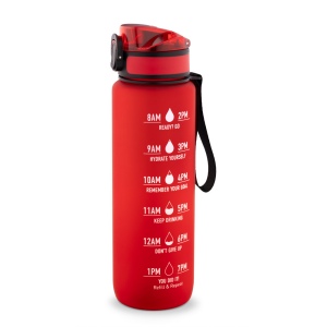 ERIKSSON. Bouteille en PET recyclé (100 % rPET), avec des phrases motivantes et des repères horaires pour vous encourager à boire de l’eau 4