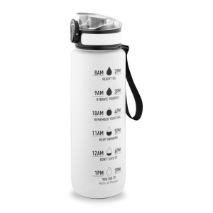 ERIKSSON. Bouteille en PET recyclé (100 % rPET), avec des phrases motivantes et des repères horaires pour vous encourager à boire de l’eau 5