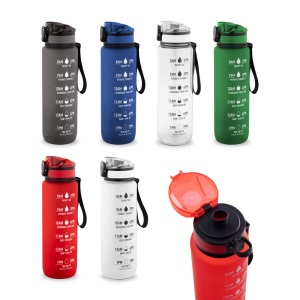 ERIKSSON. Bouteille en PET recyclé (100 % rPET), avec des phrases motivantes et des repères horaires pour vous encourager à boire de l’eau