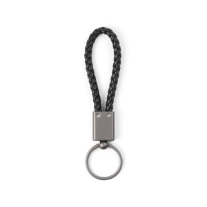KETCHUM. Porte-clés rectangulaire en cordon tressé en polyester (dont 21 % recyclé) et polyuréthane (79 % recyclé) 6