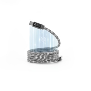 NADELLA. Câble USB-C vers USB-C avec gaine tressée en polyester (60 W) et système magnétique pour un enroulement facile 4