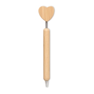 Stylo à bille cœur en bambou - CORAPEN 2